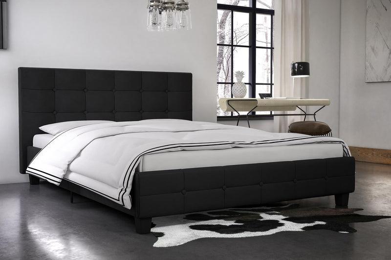 DHP Rose Fabric Full Bed - Black