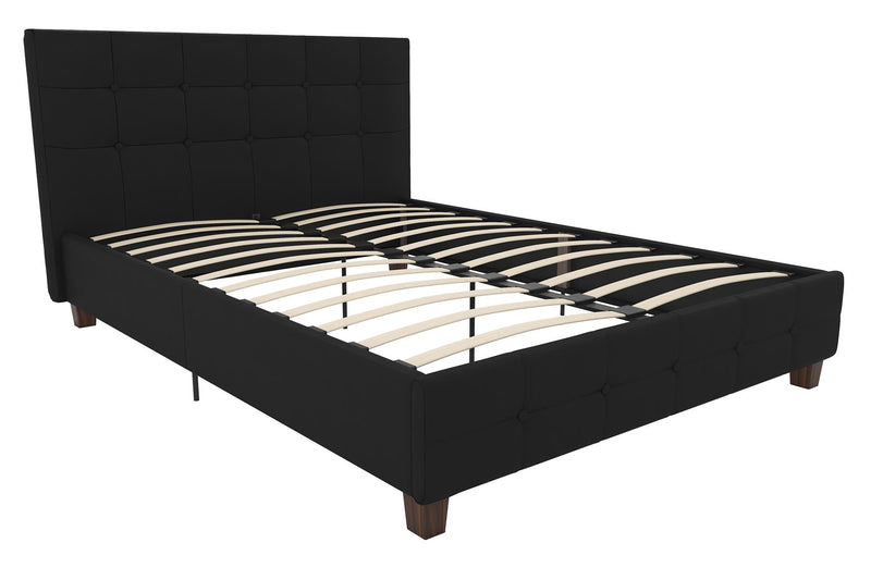 DHP Rose Fabric Full Bed - Black