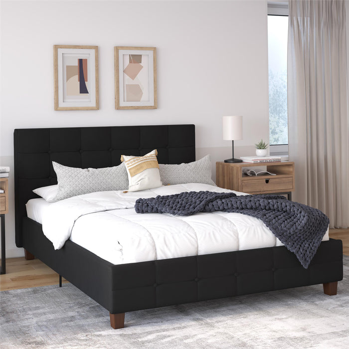 DHP Rose Fabric Full Bed - Black