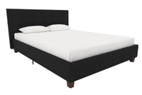 DHP Rose Linen Queen Bed - Black