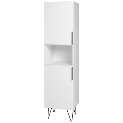 Manhattan Comfort Beekman 17.51" Narrow Bookcase Cabinet with 5 Shelves - White|Armoire bibliothèque étroite Beekman de Manhattan Comfort de 17,51 po avec 5 tablettes - blanche