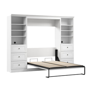 Bestar Versatile Full Murphy Bed Closet Organizers with Drawers (109 W) - White
