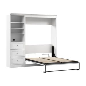 Bestar Versatile Full Murphy Bed Closet Organizer with Drawers (84 W) - White