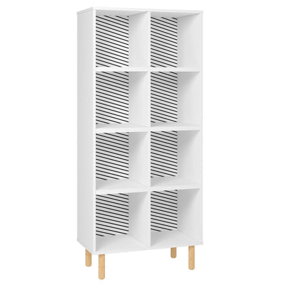 Manhattan Comfort Essex 60.23" Double Bookcase with 8 Shelves - White & Zebra|Bibliothèque double Essex de Manhattan Comfort de 60,23 po avec 8 tablettes - blanche et motif zébré
