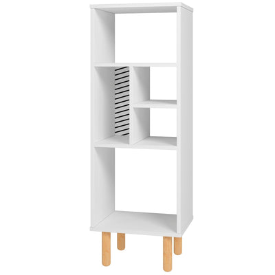 Manhattan Comfort Essex 42.51" Bookcase with 5 Shelves - White & Zebra|Bibliothèque Essex de Manhattan Comfort de 42,51 po avec 5 tablettes - blanche et motif zébré