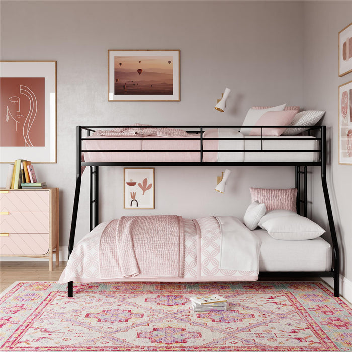 Dorel Home Mainstays Small Space Junior Twin Over Full Metal Bunk Bed - Black