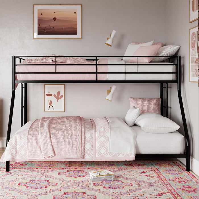 Dorel Home Mainstays Small Space Junior Twin Over Full Metal Bunk Bed - Black