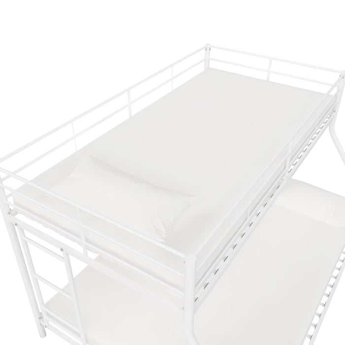 DHP Small Space Twin-Over-Full Metal Bunk Bed - Off-White