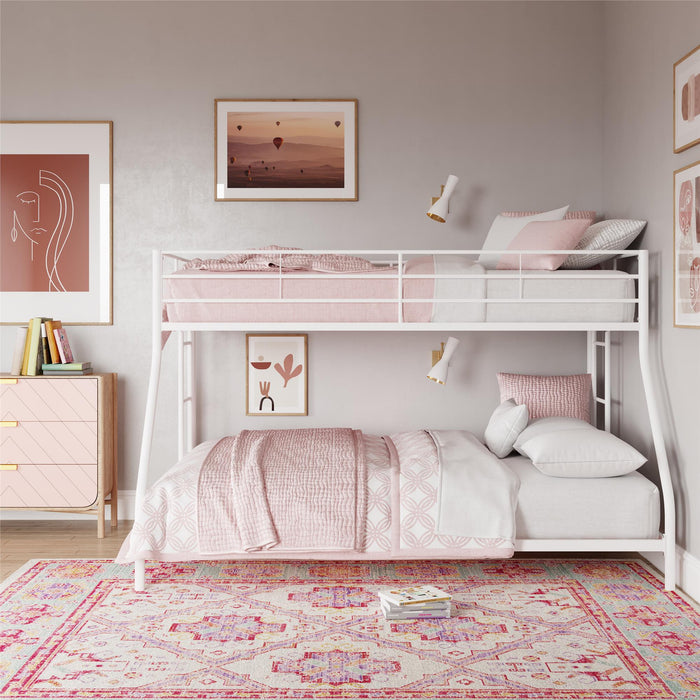 DHP Small Space Twin-Over-Full Metal Bunk Bed - Off-White