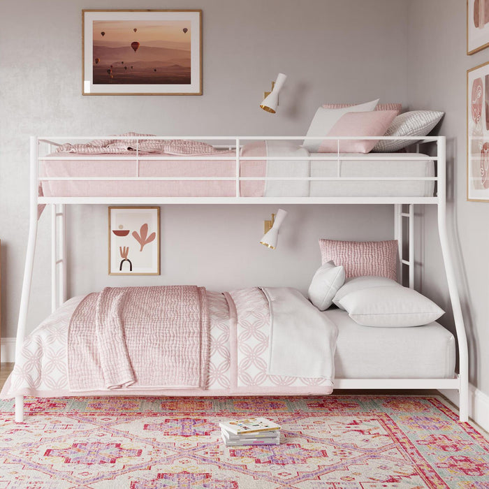 DHP Small Space Twin-Over-Full Metal Bunk Bed - Off-White