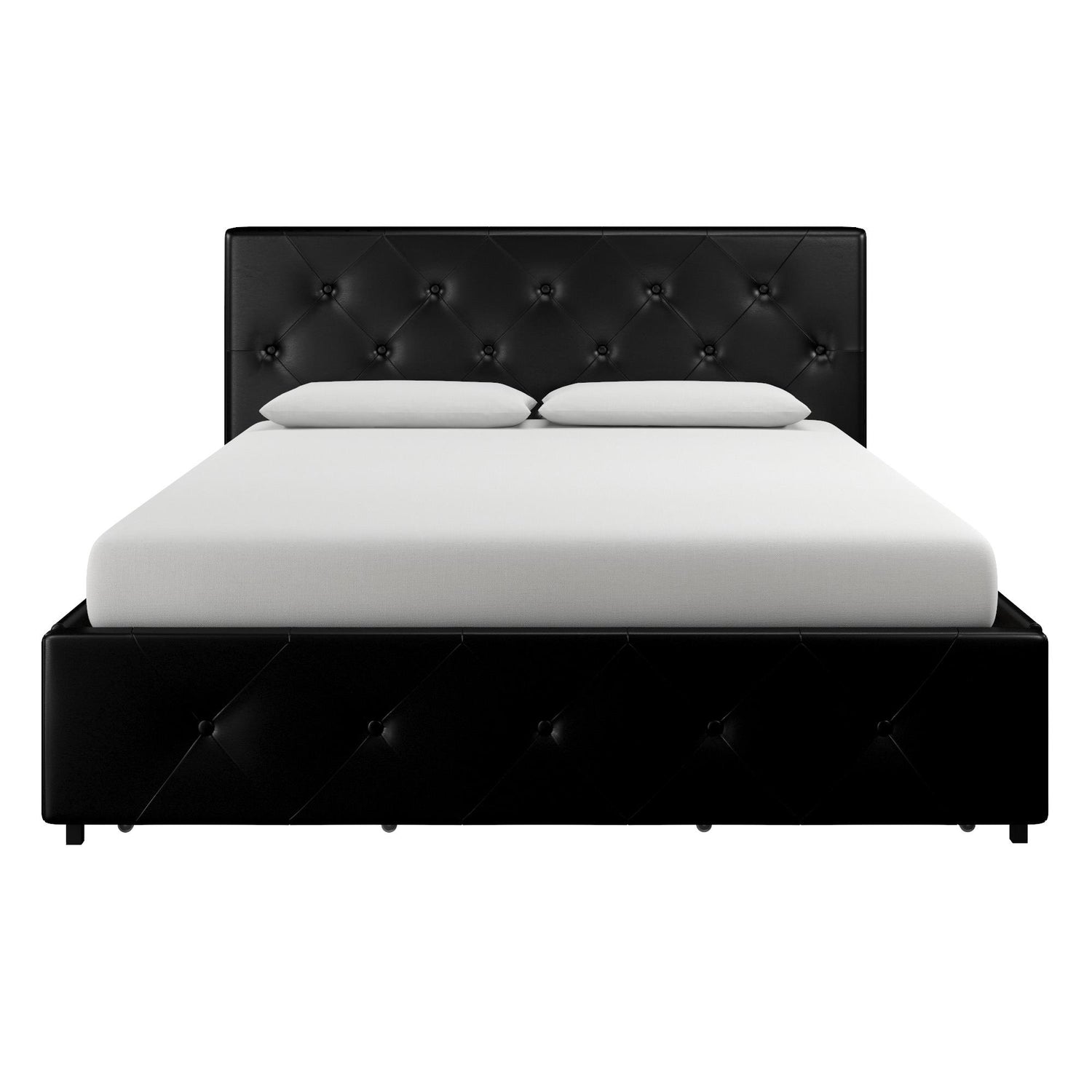 DHP Dakota Fabric Queen Bed with Storage Black The Brick