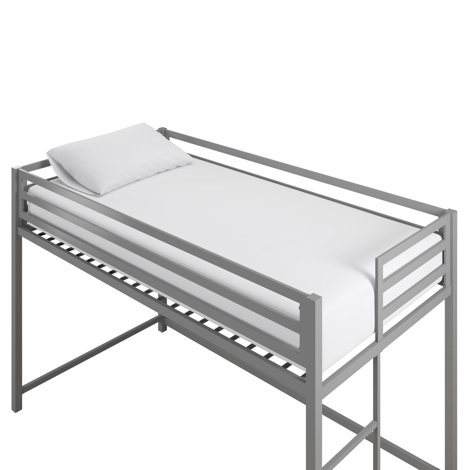 DHP Miles Metal Junior Twin Loft Bed Silver The Brick