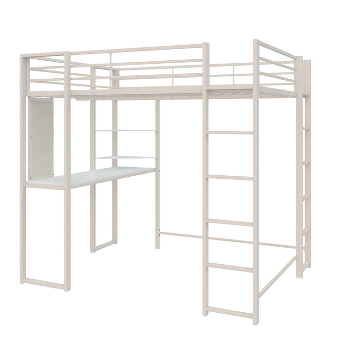 DHP Abode Full Size Metal Loft Bed - Off White