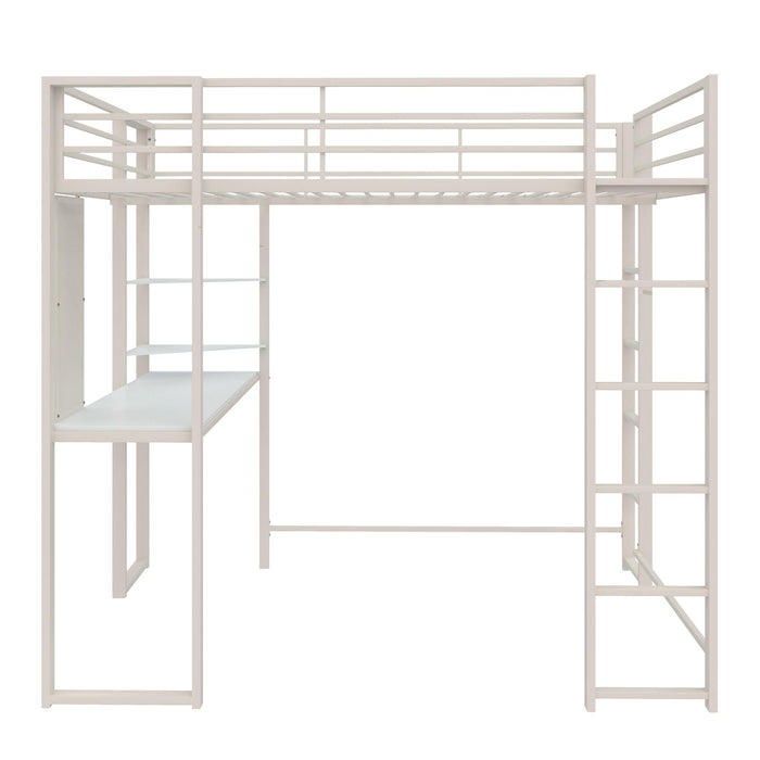DHP Abode Full Size Metal Loft Bed - Off White