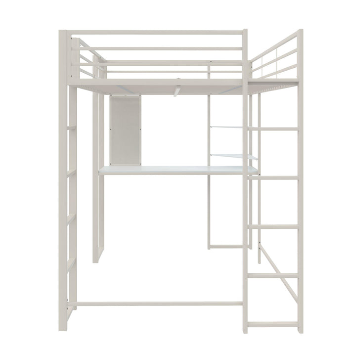 DHP Abode Full Size Metal Loft Bed - Off White