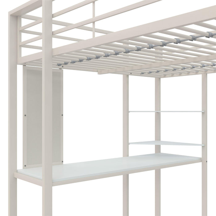 DHP Abode Full Size Metal Loft Bed - Off White