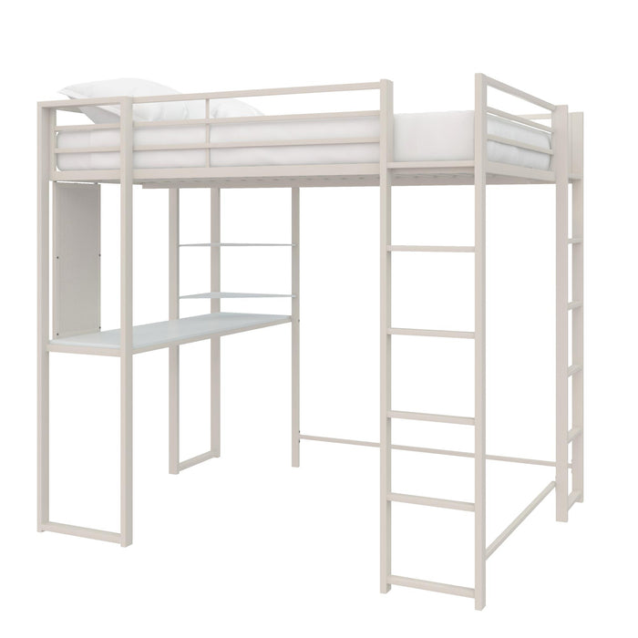 DHP Abode Full Size Metal Loft Bed - Off White