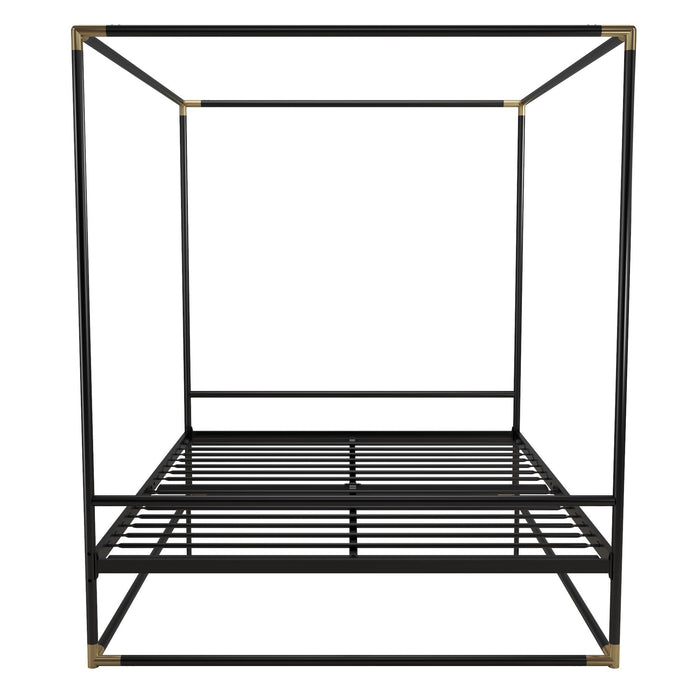 Cosmoliving By Cosmopolitan Celeste Canopy Metal Queen Bed - Black/Gold