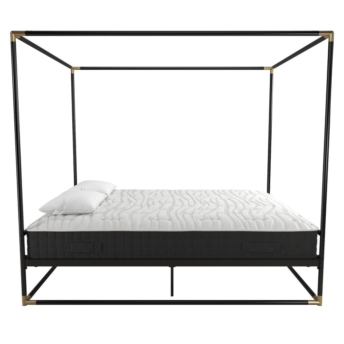 Cosmoliving By Cosmopolitan Celeste Canopy Metal Queen Bed - Black/Gold