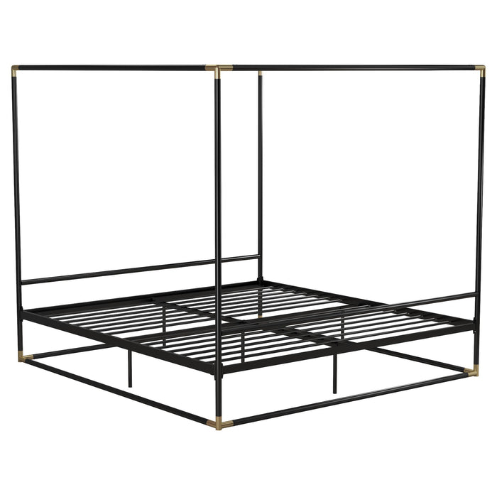 Cosmoliving By Cosmopolitan Celeste Canopy Metal King Bed - Black/Gold