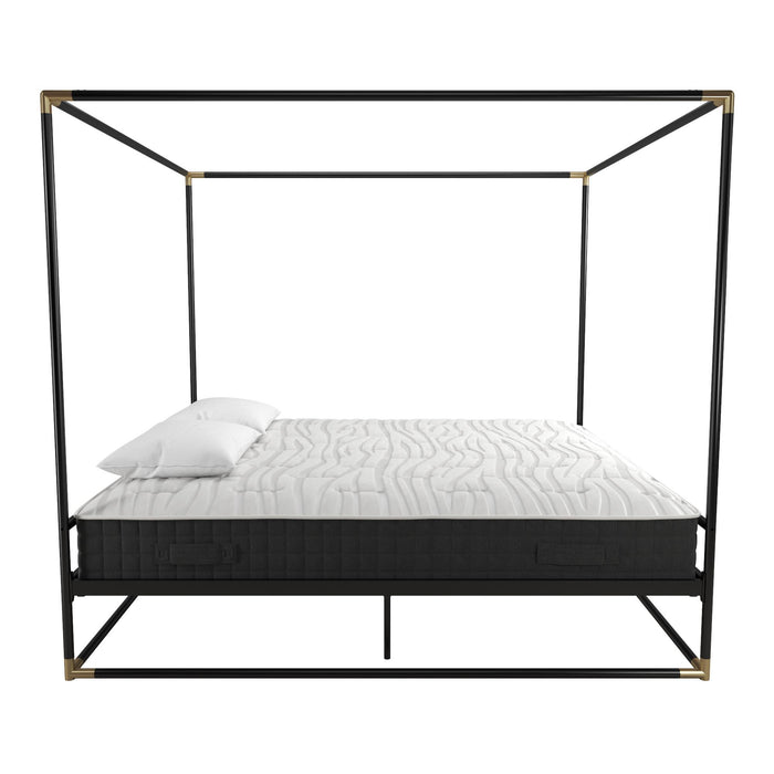 Cosmoliving By Cosmopolitan Celeste Canopy Metal King Bed - Black/Gold
