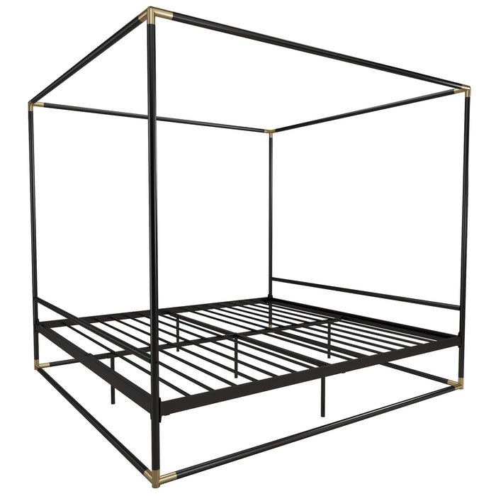 Cosmoliving By Cosmopolitan Celeste Canopy Metal King Bed - Black/Gold