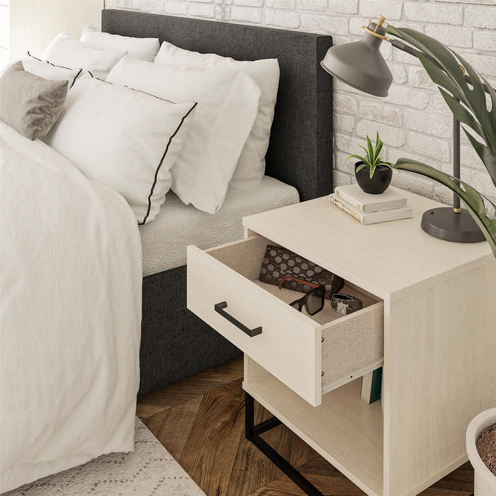 Novogratz Kelly Nightstand - Ivory Oak