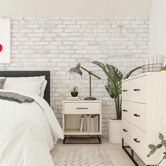 Novogratz Kelly Nightstand - Ivory Oak