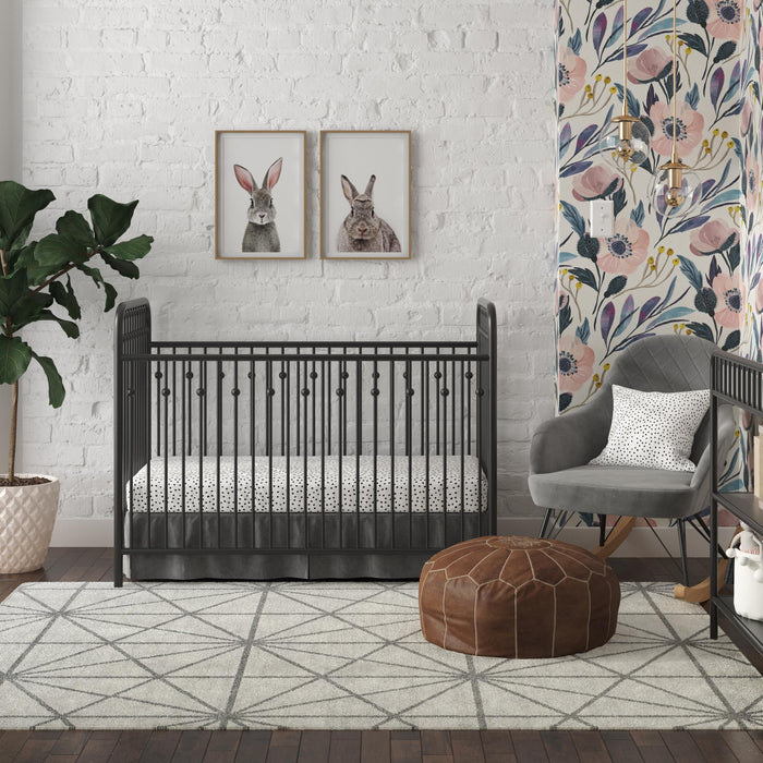 Little Seeds Monarch Hill Ivy Metal Baby Crib - Black