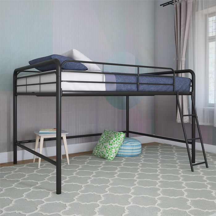 DHP Jett Junior Full Metal Loft Bed - Black