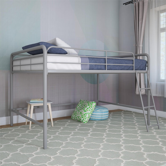 DHP Jett Junior Full Metal Loft Bed - Silver