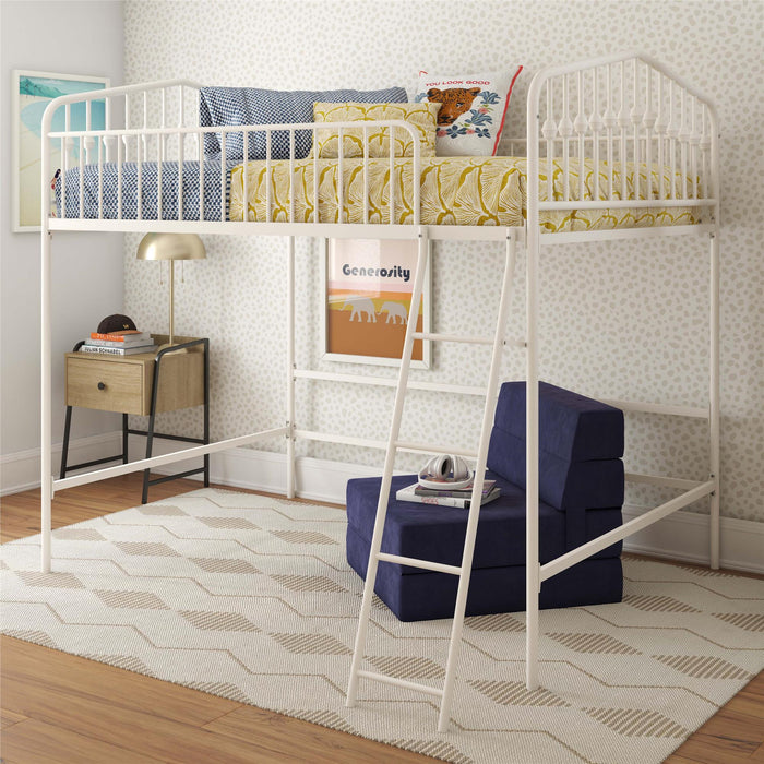 Novogratz Bushwick Metal Full Loft Bed - Off White