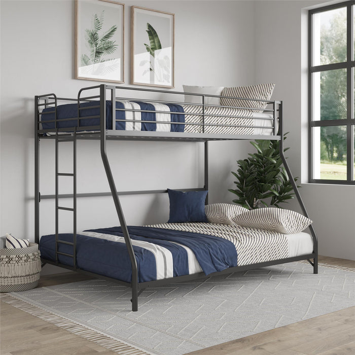 DHP Daven Easy Assembly Kids Metal Twin Over Full Bunk Bed - Black