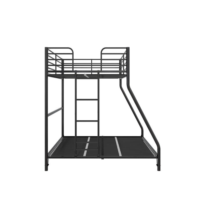 DHP Daven Easy Assembly Kids Metal Twin Over Full Bunk Bed - Black