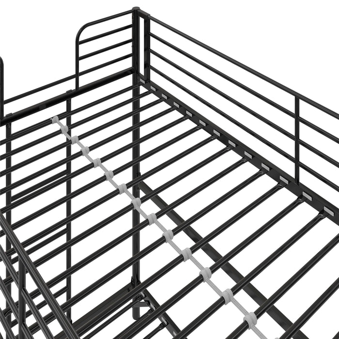 DHP Daven Easy Assembly Kids Metal Twin Over Full Bunk Bed - Black