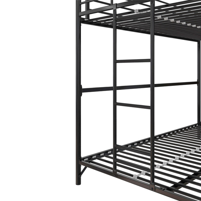 DHP Daven Easy Assembly Kids Metal Twin Over Full Bunk Bed - Black