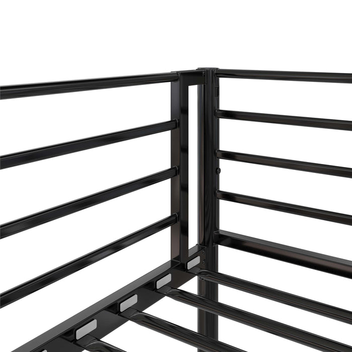 DHP Daven Easy Assembly Kids Metal Twin Over Full Bunk Bed - Black