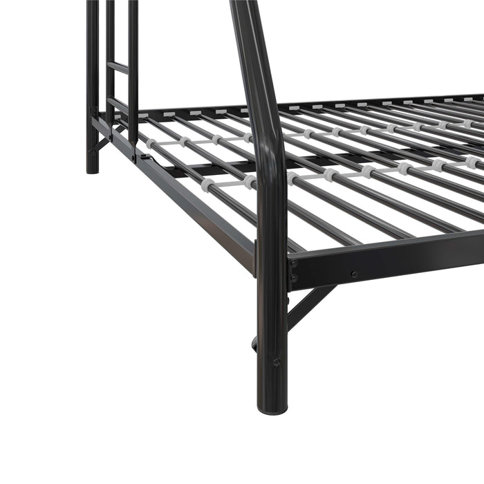 DHP Daven Easy Assembly Kids Metal Twin Over Full Bunk Bed - Black