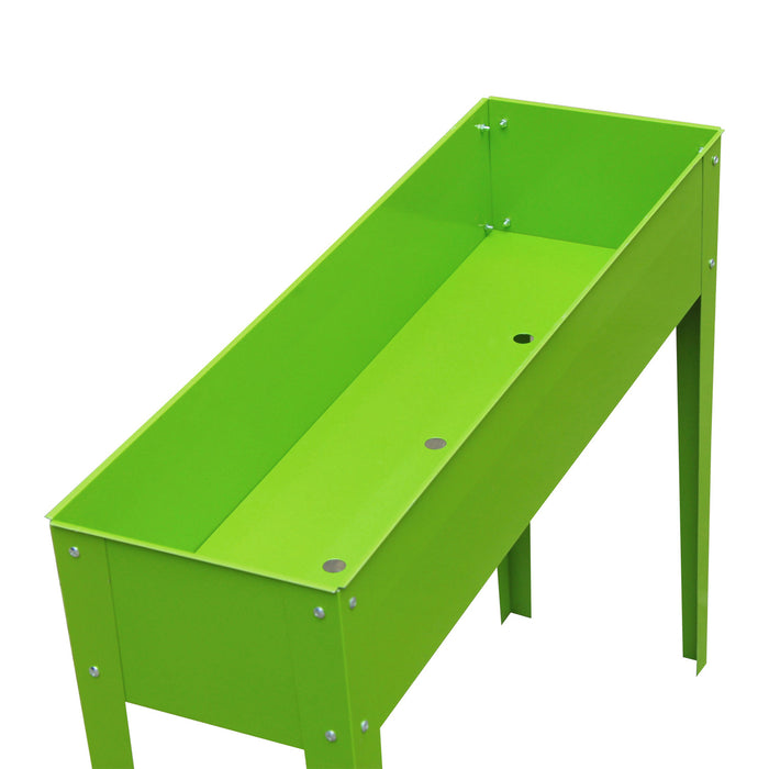 Outsunny 39\" X 12\" X 34\" Raised Garden Bed Raised Garden Flower Bed Plant Kit Vegetable Herb Box With 3 Holes, Green