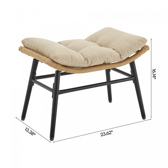 Benson Modern 3-Piece Lounge Chair Set in Cream