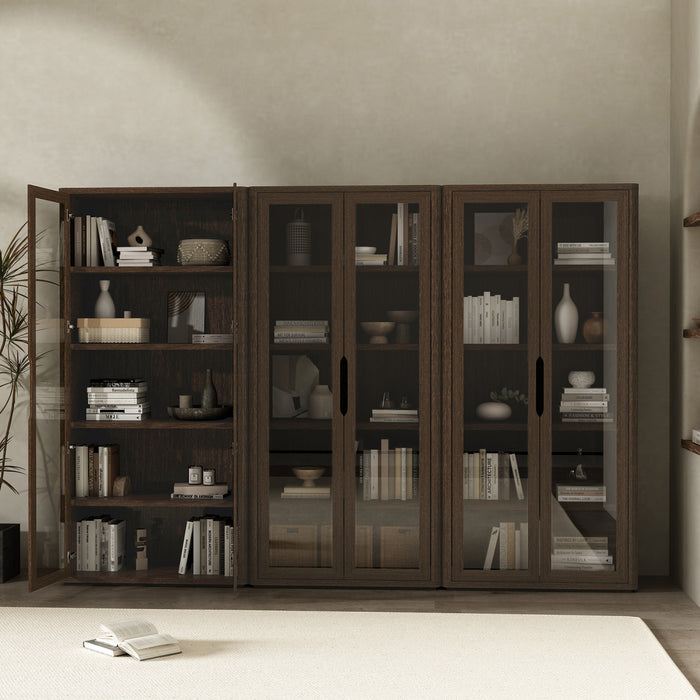 Rivington Modern 38\" Bookcase Cabinet in Walnut - Set of 3