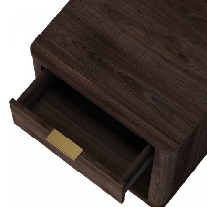 Evelyn Modern 20\" Nightstand in Brown (1-Drawer) - Set of 2