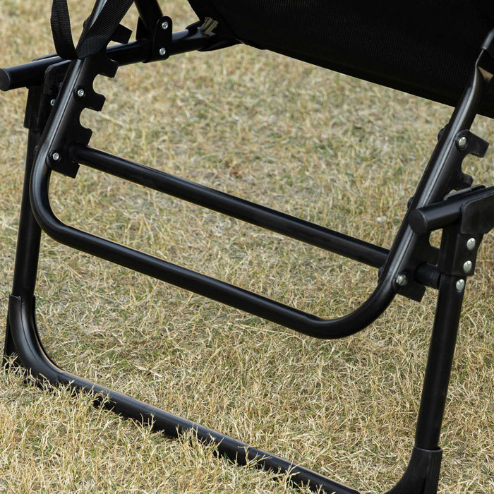 Outsunny Folding Lounge Chair, Reclining Tanning Chair With Adjustable Back