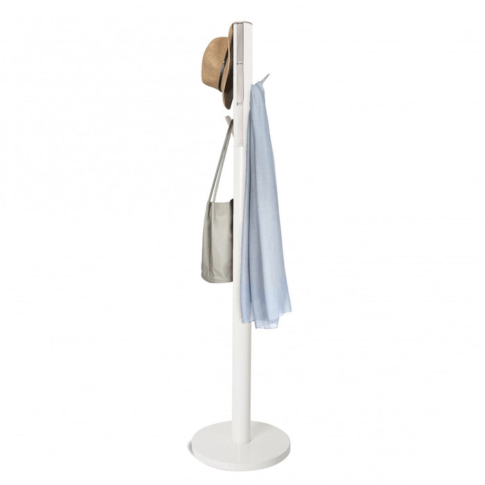 Umbra Modern Wood Flapper Coat Rack - White