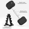 Soozier 100 LBS Dumbbell Set with Rack, Rubber Coated Hex Hand Weights
