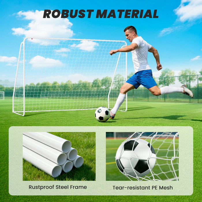 Soozier Soccer Goal for Backyard, Soccer Net, White, 10 x 4 ft