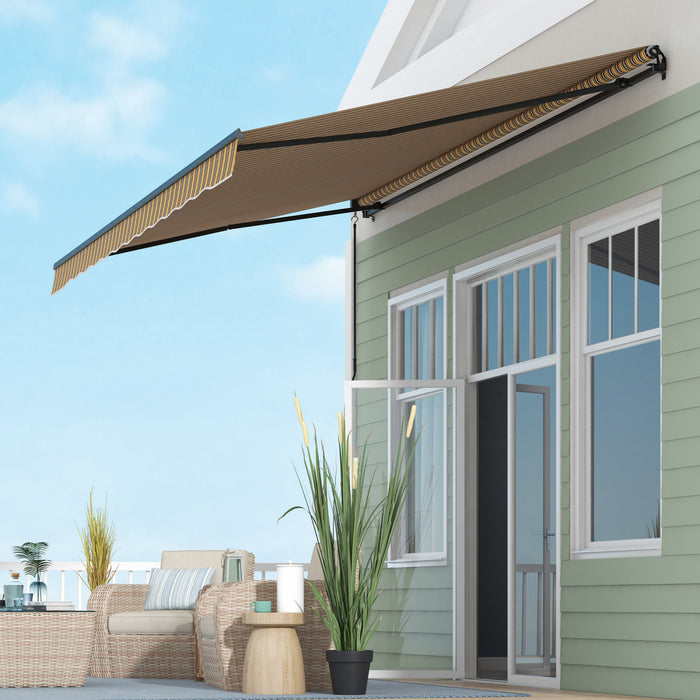 Outsunny 15' X 10' Patio Retractable Awning Sunshade Shelter, Amber