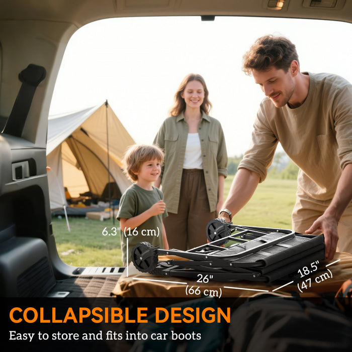 Outsunny Collapsible Folding Wagon Cart, Heavy Duty Outdoor Utility Garden Cart with Universal Wheels and Adjustable Handle for Sports, Camping, Shopping, Grey