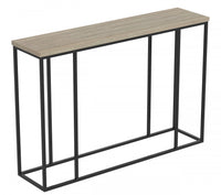 47” Console Table - Dark Taupe With Black Metal
