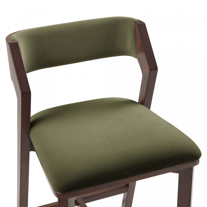 Patricia Modern Wood Upholstered Counter Stool in Turtle Green - Set of 2